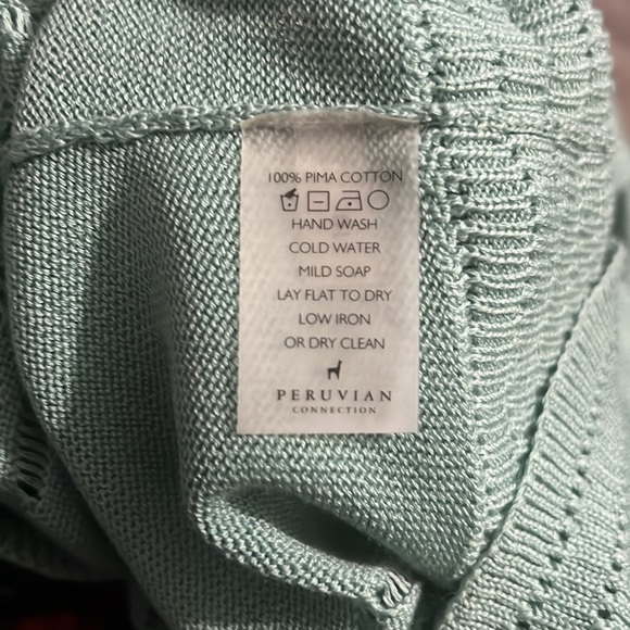 Peruvian Connection Aquamarine Chaco Lace Cardigan - Picture 7 of 7